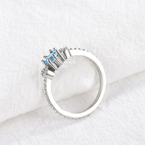 ROMAD Ocean Blue Rhinestone Rings Women Size 105 Gold Silver Finger Rings for Wedding Engagement Simple Bohemian Rings - Image 3