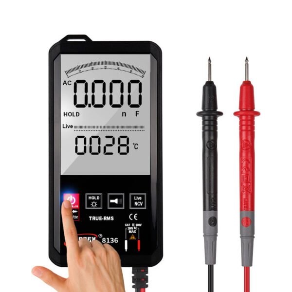 Hanyan 8136 Large-Screen Intelligent Digital Multimeter, Multi-Function Touch Screen, Digital-Analog Dual Display, Automatic Buzzer Recognition - Image 4