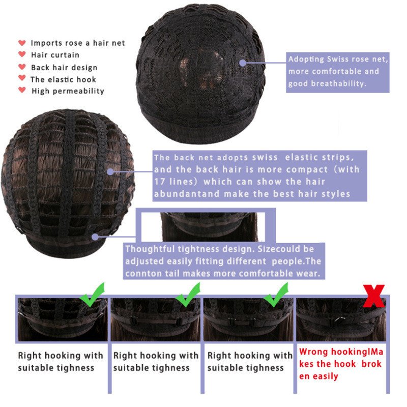 Women's Short Straight Hair, Black Gradient Burgundy Bobo Short Hair - Image 5