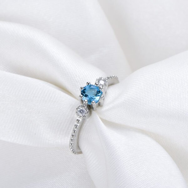 ROMAD Ocean Blue Rhinestone Rings Women Size 105 Gold Silver Finger Rings for Wedding Engagement Simple Bohemian Rings - Image 2
