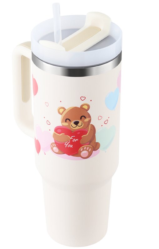 40 Oz Tumbler With Handle Straw Insulated, Stainless Steel Spill Proof Vacuum Coffee Cup Tumbler With Lid Tapered Mug Gifts For Valentine Lover Suitable For Car Gym Office Travel - Image 7