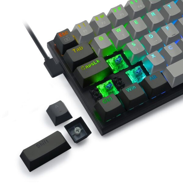 Key Mechanical Keyboard Two Colors Key CAP Computer E-sports Game MonochromeRGB Light - Image 5