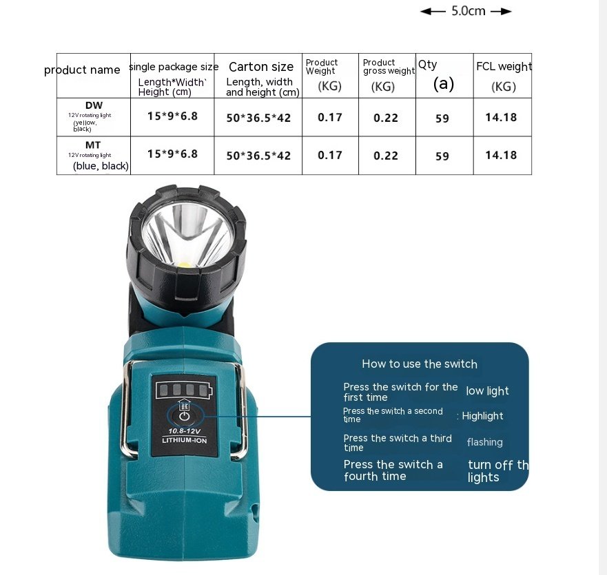 Rechargeable LED Universal Rotating Flashlight - Image 3