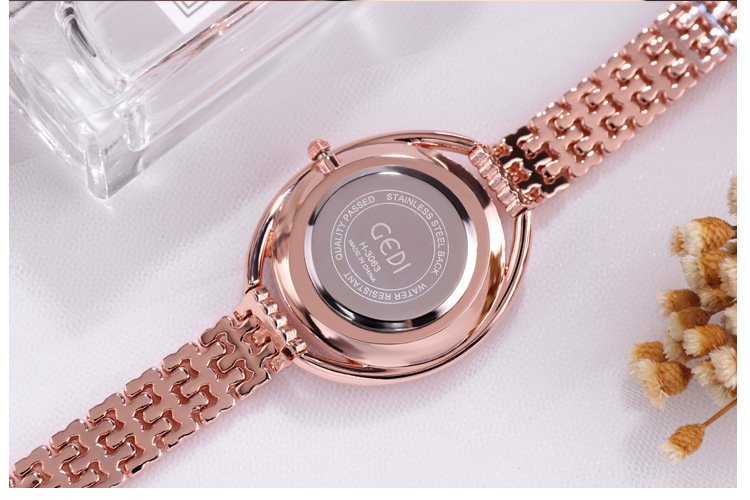 Watch Women Water Diamond British Watch Steel Band Waterproof Ladies Watch - Image 3