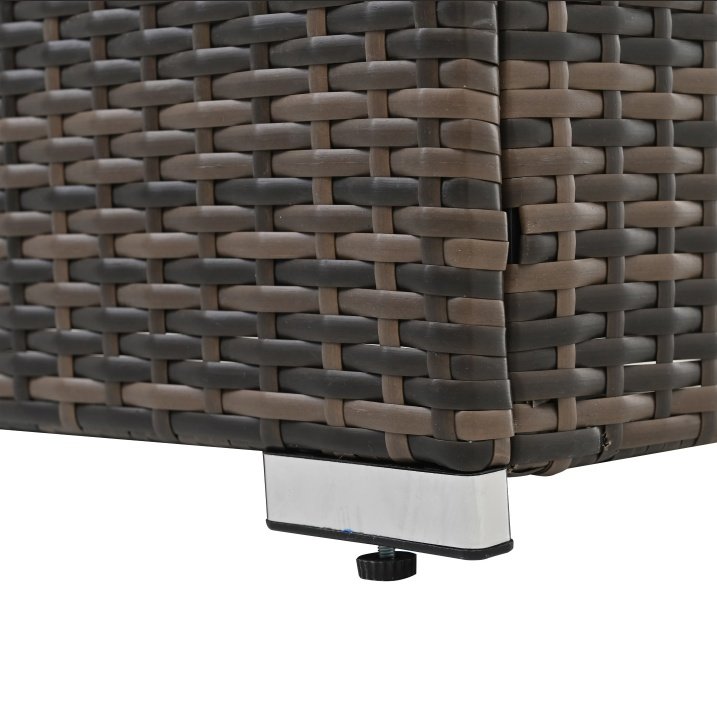 Patio Furniture, Outdoor Furniture, Seasonal PE Wicker Furniture, 4 Set Wicker Furniture With Tempered Glass Coffee Table - Image 6