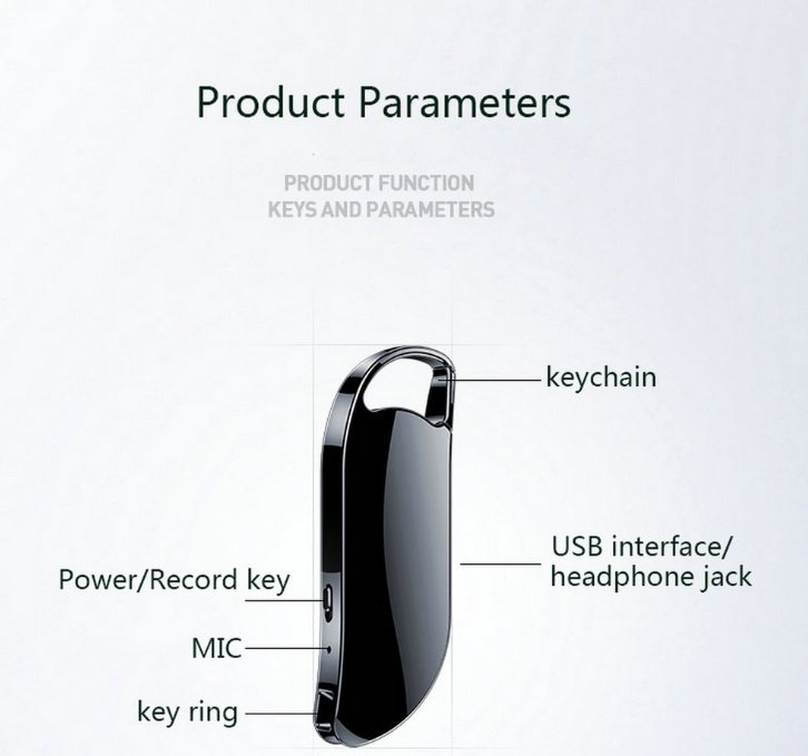 Keychain Digital Voice Recorder Voice Activated Recording - Image 2