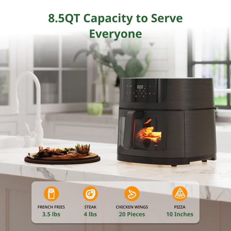 8.5 QT Air Fryer - Large Capacity For Family Gatherings, 8-in-1 Multifunctional Cooker With Touchscreen Control, Easy To Clean & Ideal For Beginners, Health Enthusiasts, Busy Professionals - Image 7