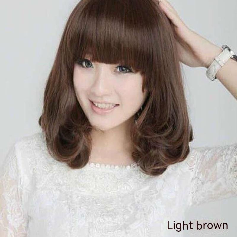 Women's Rinka Haircut Mid-length Straight Hair Long Hair With Bangs Fashion Curly Hair - Image 9