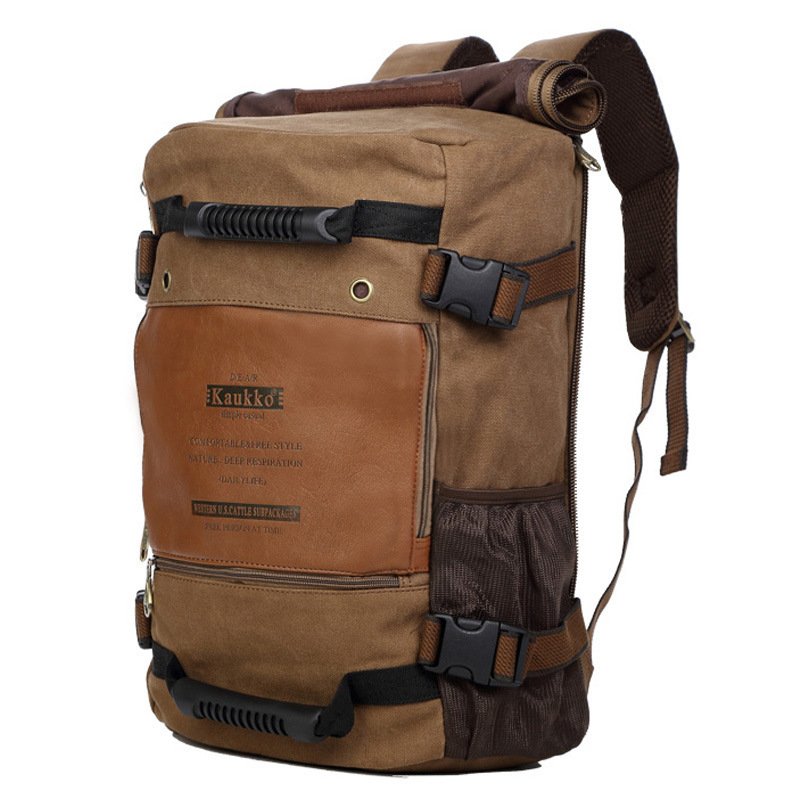 Men Canvas Backpack Huge Travel School Shoulder Computer Backpack Functional Versatile Bags Multifunctional Laptop Bag - Image 4