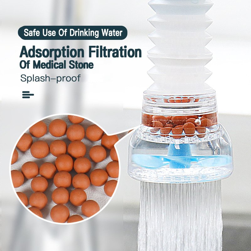 Splash-proof Faucet Filter 1 Piece, Faucet Water Filter With Medical Stone Filtration, Stretchable Rotatable Water-saving Shower Head, Household Kitchen Accessories - Image 3