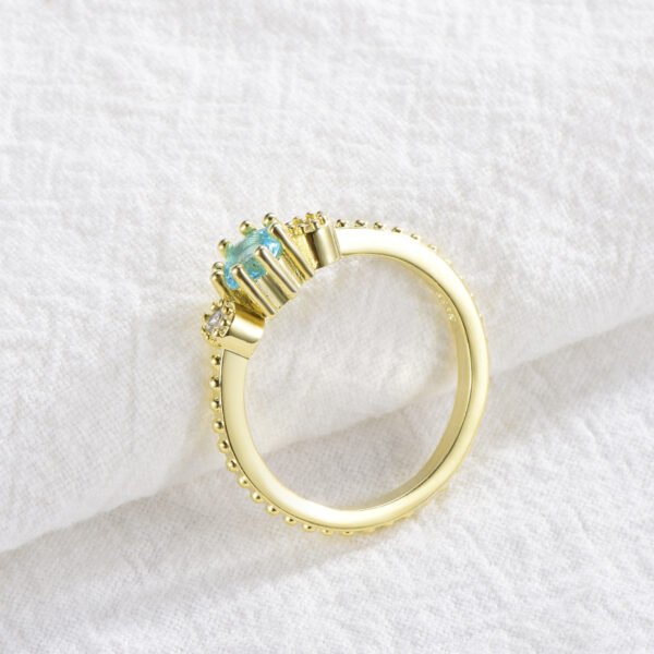 ROMAD Ocean Blue Rhinestone Rings Women Size 105 Gold Silver Finger Rings for Wedding Engagement Simple Bohemian Rings - Image 6