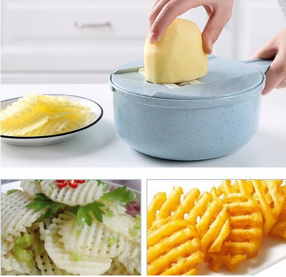 8 In 1 Mandoline Slicer Vegetable Slicer Potato Peeler Carrot Onion Grater With Strainer Vegetable Cutter Kitchen Accessories - Image 4