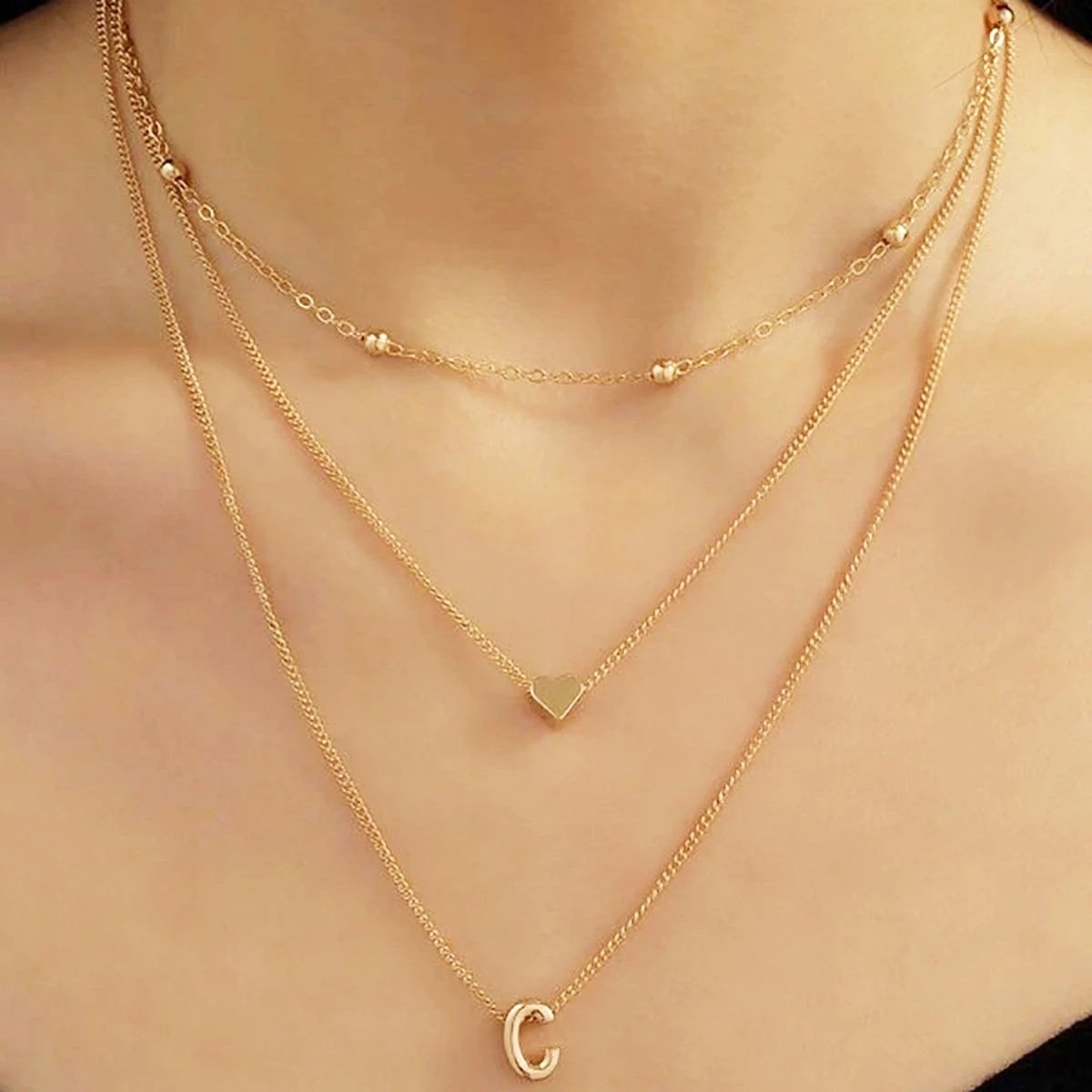 Women's Heart-shaped 26 English Letter Pendant Necklace - Image 7