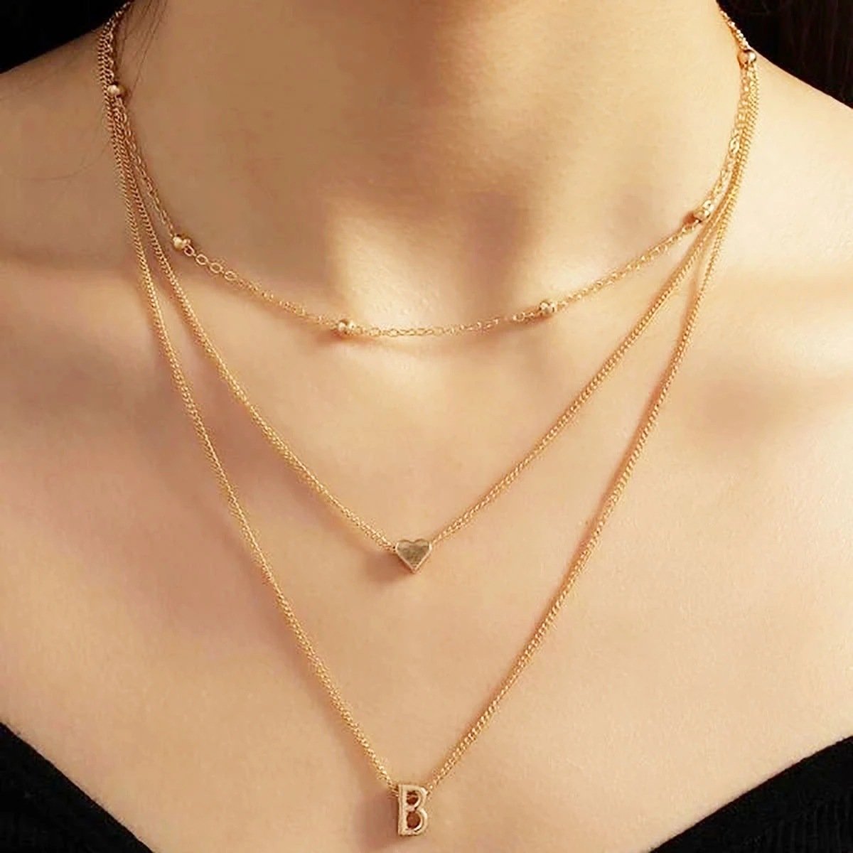 Women's Heart-shaped 26 English Letter Pendant Necklace - Image 5