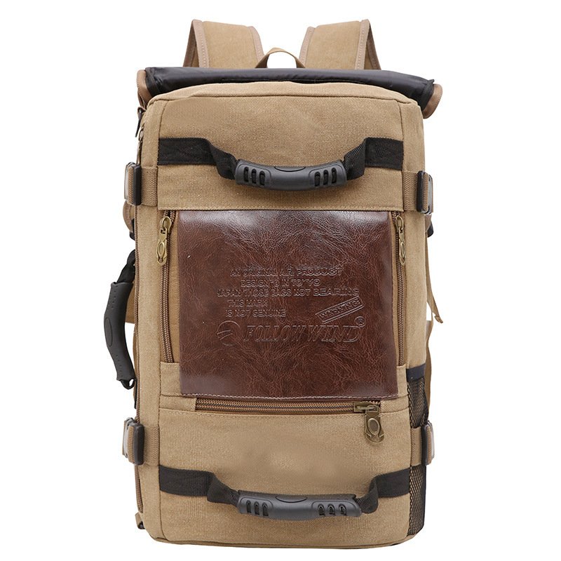 Men Canvas Backpack Huge Travel School Shoulder Computer Backpack Functional Versatile Bags Multifunctional Laptop Bag - Image 6