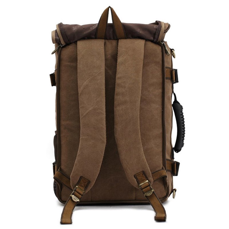 Men Canvas Backpack Huge Travel School Shoulder Computer Backpack Functional Versatile Bags Multifunctional Laptop Bag - Image 10