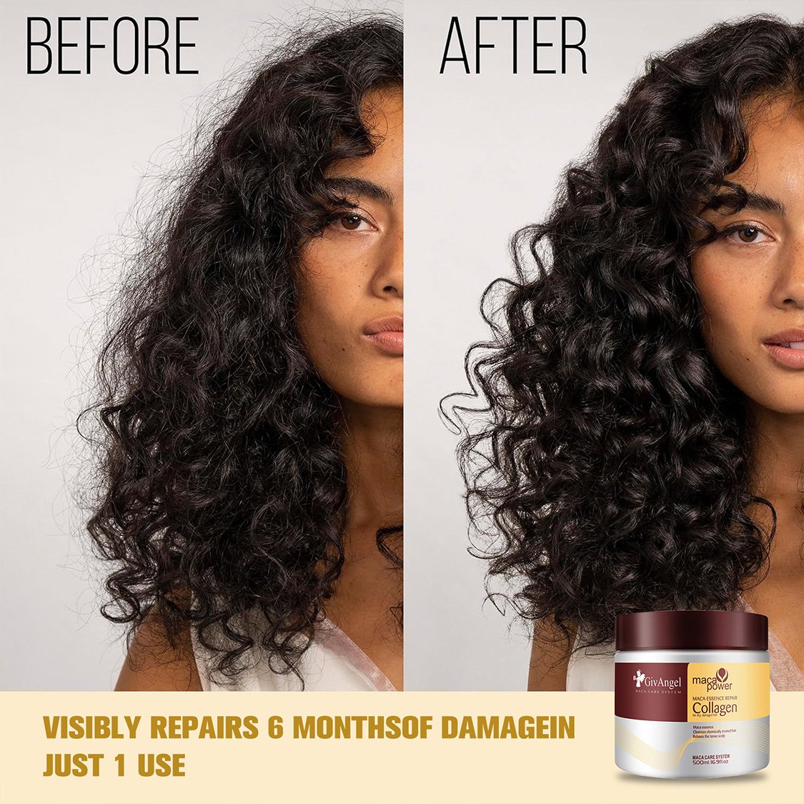 Nourishing Collagen Hair Mask, Deep Nourishing Magical Hair Mask, Fortifying Hair Repair Conditioner, Hair Mask For Dry Damaged Hair All Hair Types, 500ml, 1 Count - Image 7