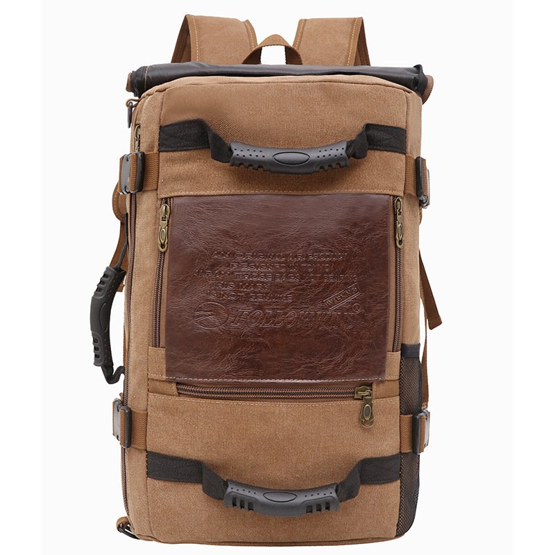 Men Canvas Backpack Huge Travel School Shoulder Computer Backpack Functional Versatile Bags Multifunctional Laptop Bag - Image 5