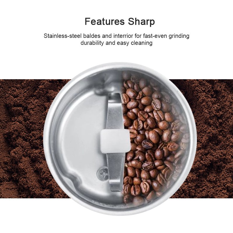 Portable Electric Coffee Bean Grinder Mill Kitchen Tool Herbs Salt Pepper Spices Nuts Grains Mini Medicine Flour Powder Crusher - Image 2