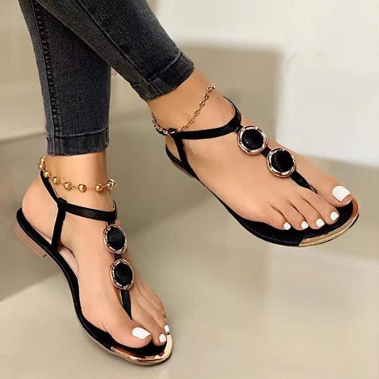 Women's Summer New Casual Flat Thong Beach Sandals - Image 2