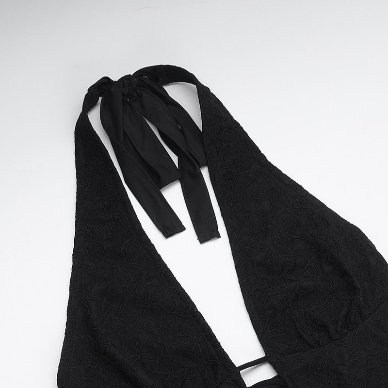 Women's Slim-fit Lace V-neck Jumpsuit - Image 2