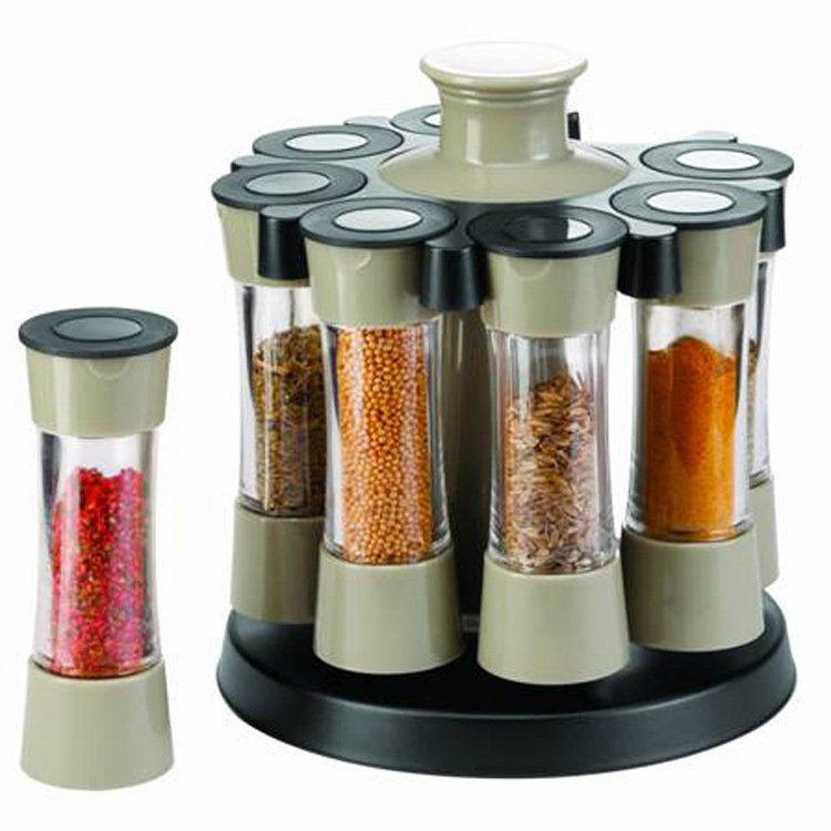 8 Grid Seasoning Box Rotating Rack Kitchen Seasoning Bottle Set - Image 4
