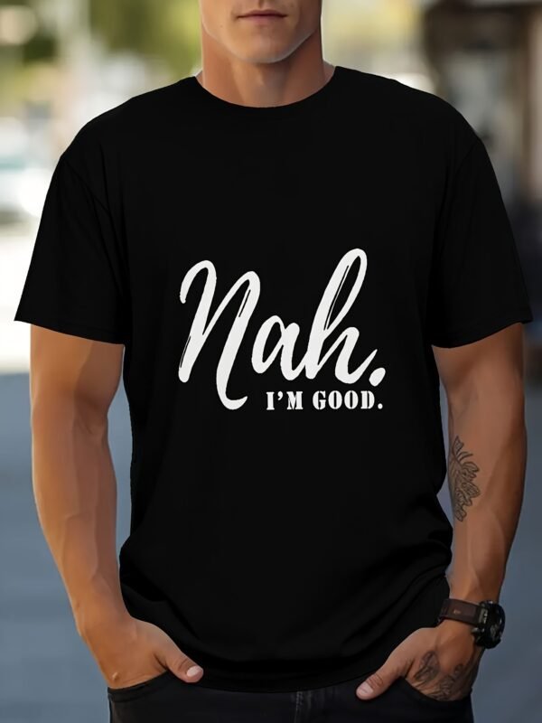 Men's Printed T-shirt, Casual Short Sleeved Round Neck T-shirt, Outdoor Men's Clothing - Image 4