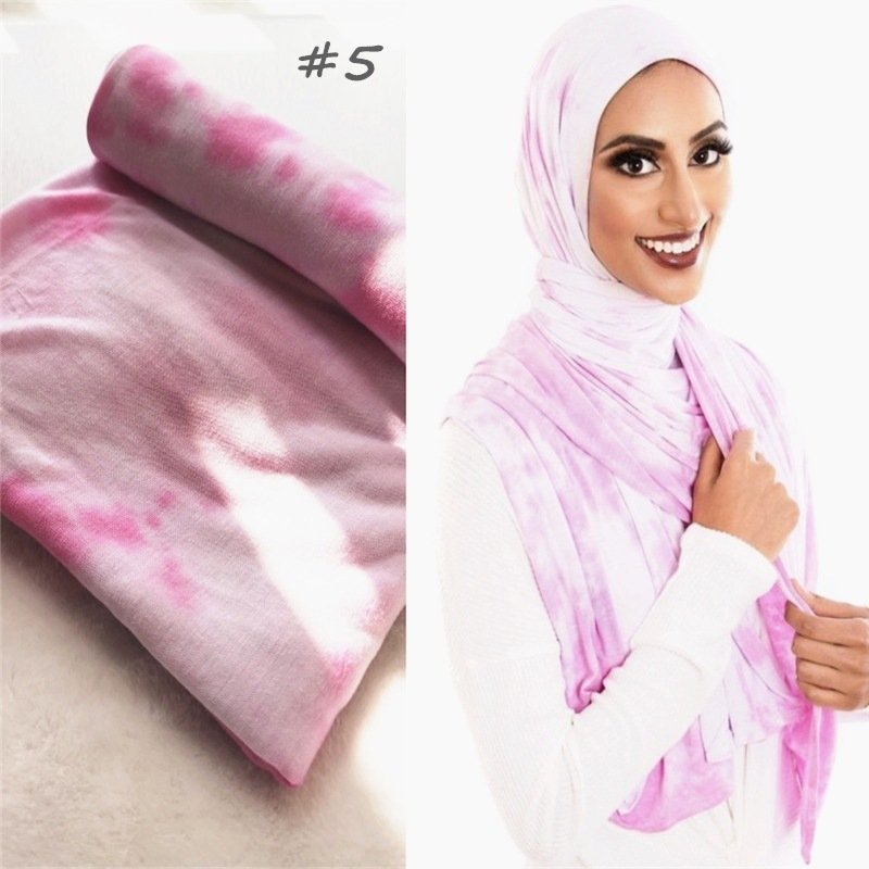 Cotton Modal Tie-dye Cotton Jersey Shawl Scarf Hijab - Image 5