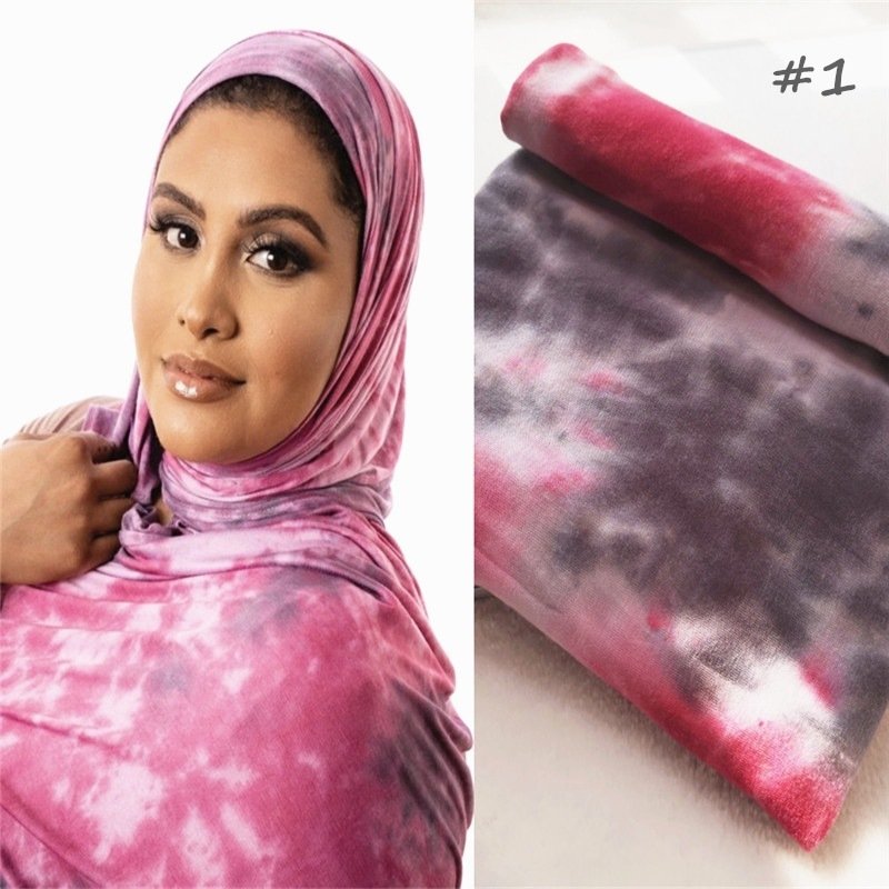 Cotton Modal Tie-dye Cotton Jersey Shawl Scarf Hijab - Image 2