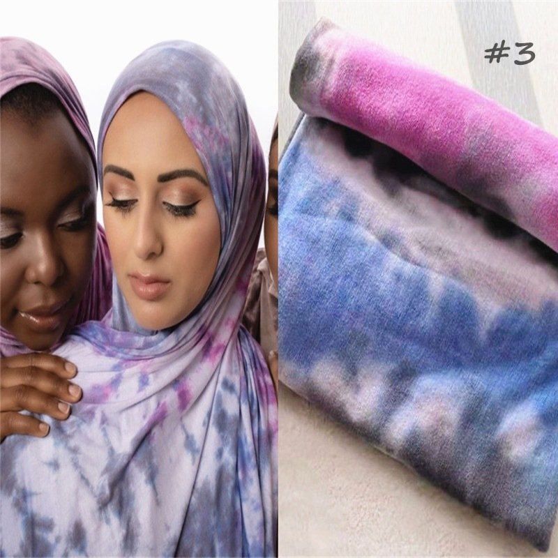 Cotton Modal Tie-dye Cotton Jersey Shawl Scarf Hijab - Image 3