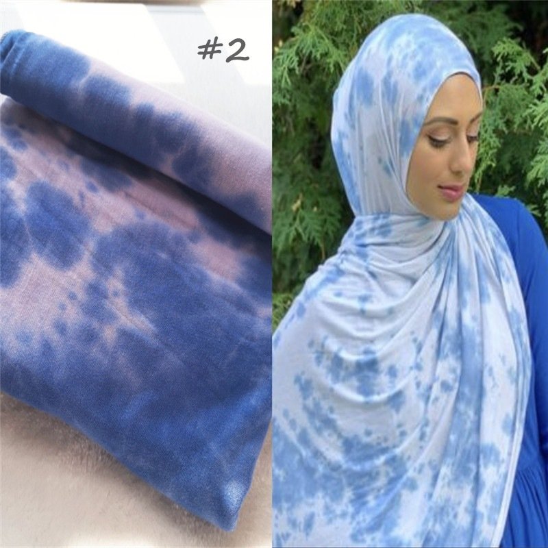 Cotton Modal Tie-dye Cotton Jersey Shawl Scarf Hijab - Image 4