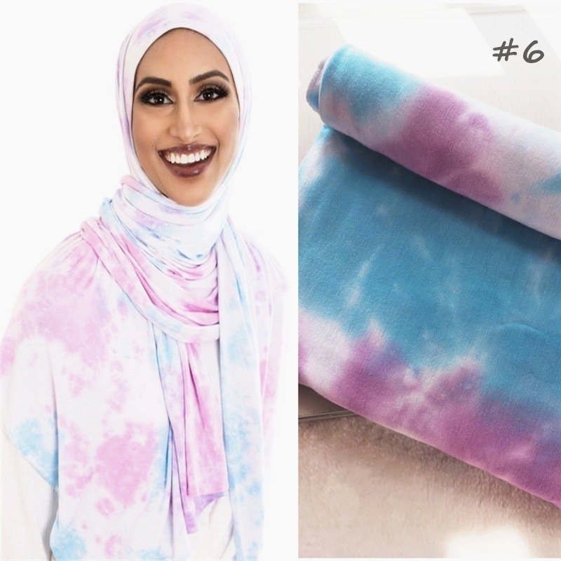 Cotton Modal Tie-dye Cotton Jersey Shawl Scarf Hijab - Image 7
