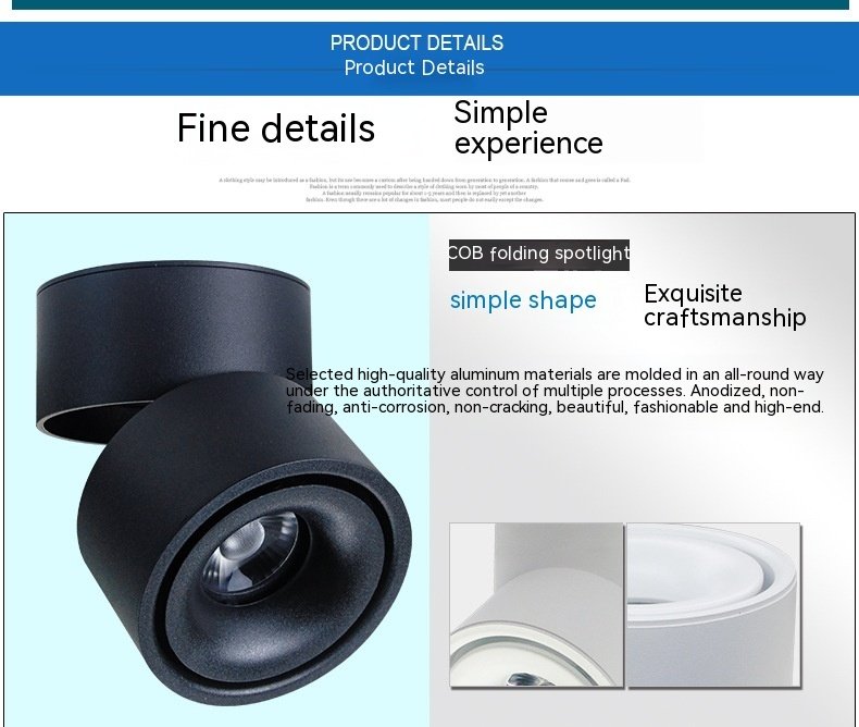 Folding Spotlight Led Surface Mounted Ceiling - Image 6