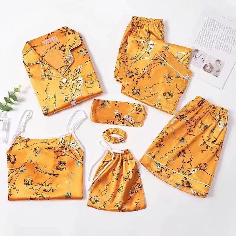 Spring And Autumn Printed Imitated Silk Pajamas Clothing - Image 10