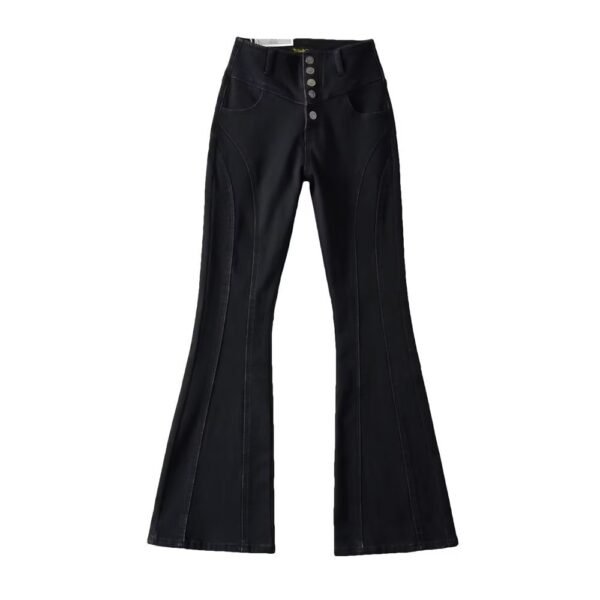 Breasted Bell-bottom Pants Women's Street Stitching - Image 3