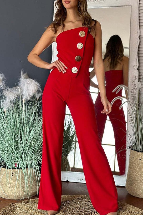 Women's Tube Top Irregular Design Loose Jumpsuit - Image 6