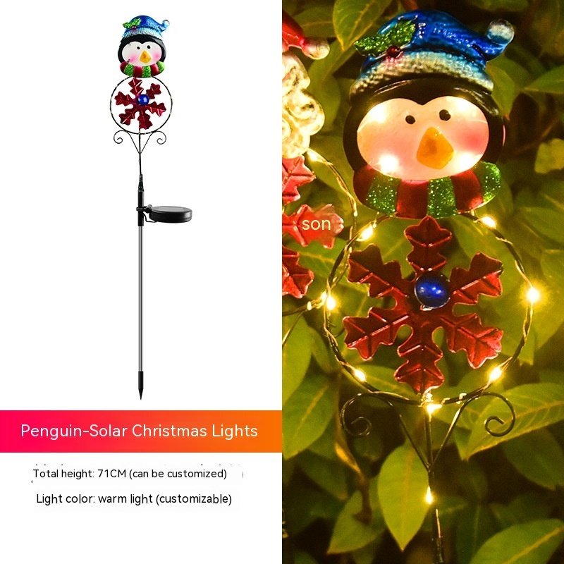 Solar Christmas Led Snowman Elk Ground Plug Light - Image 5
