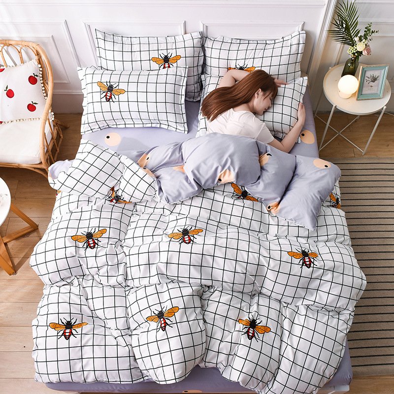 Bedding Printed Bed Four-piece Aloe Cotton Bed Sheet Type Bed Sheet Type - Image 2