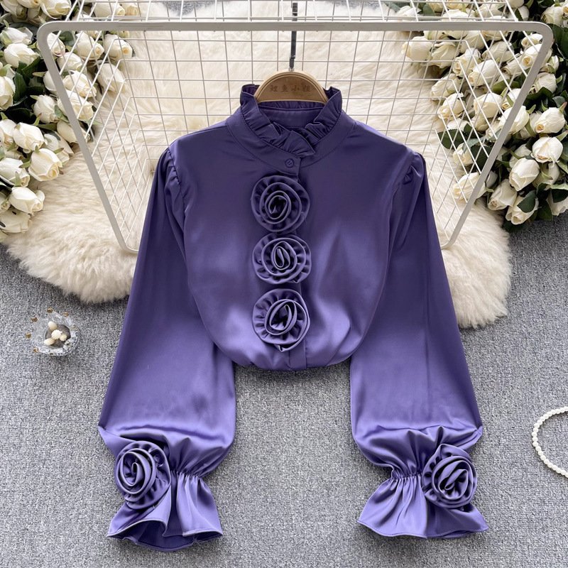 Flower Long Sleeve Casual Shirt Spring New Loose Slimming - Image 6