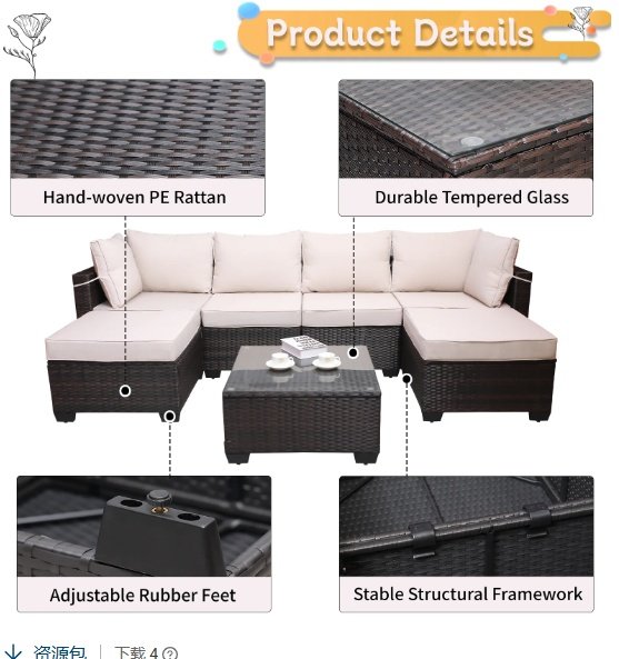 Outdoor Sofa Patio Furniture - Image 5