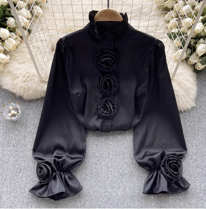 Flower Long Sleeve Casual Shirt Spring New Loose Slimming - Image 7