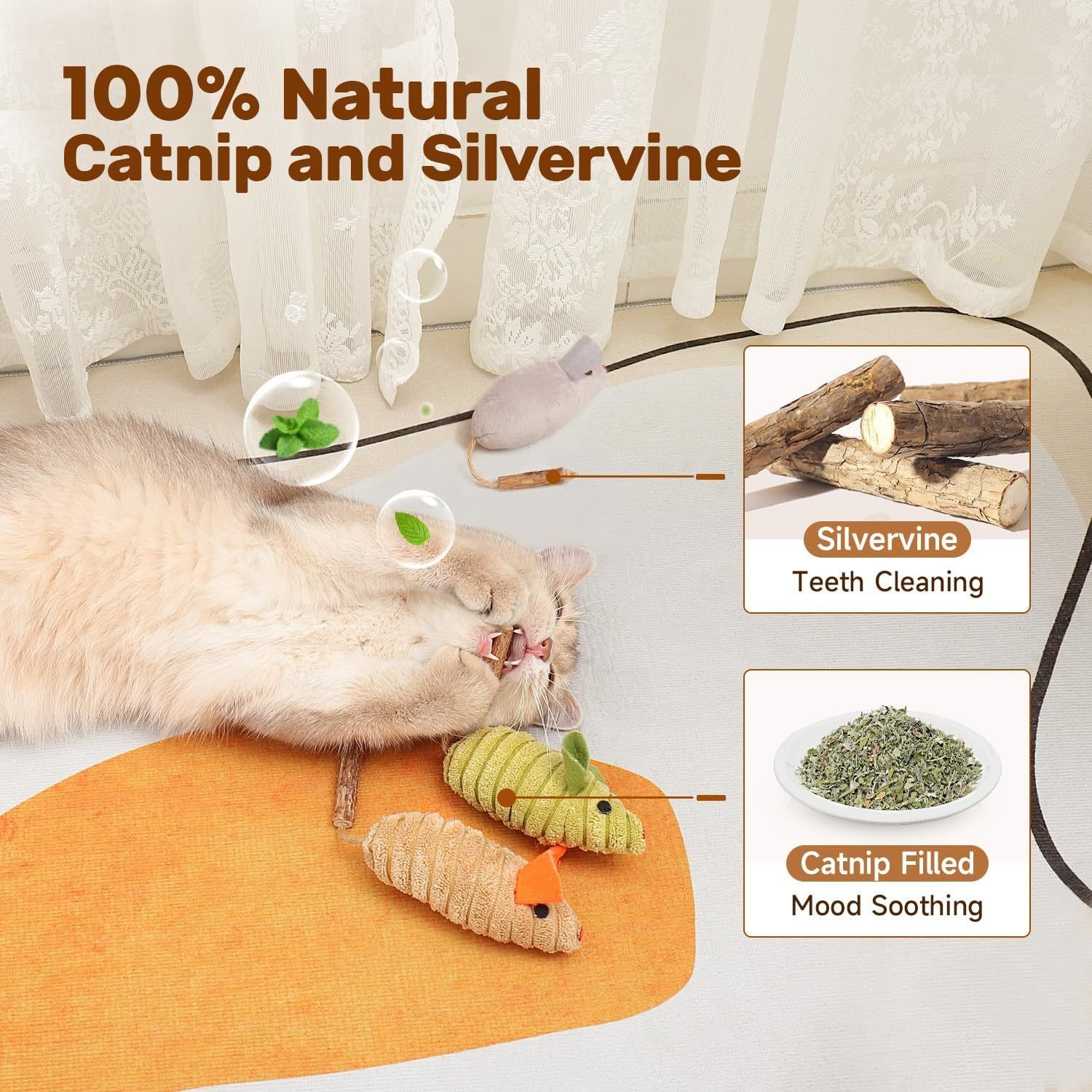 Potaroma Cat Toys Squeak Mice Interactive Catnip Silvervine Animals Toys For Indoor Kittens Cat Nip Chirping Toy Cat Chew Exercise Toy For All Breeds And Species - Image 9