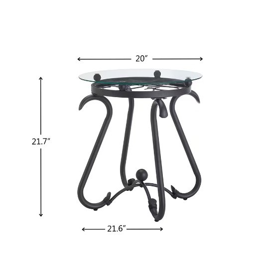 2 Piece Tempered Glass Finished Coffee Table Set With Decorative Coffee Table Round End Side Table - Image 6