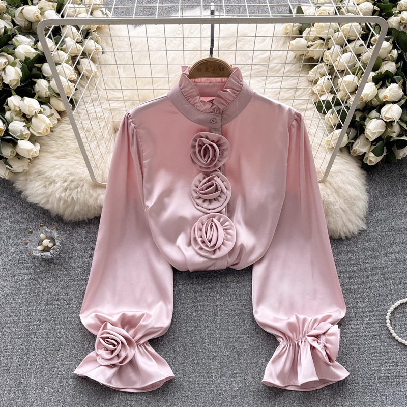 Flower Long Sleeve Casual Shirt Spring New Loose Slimming - Image 2