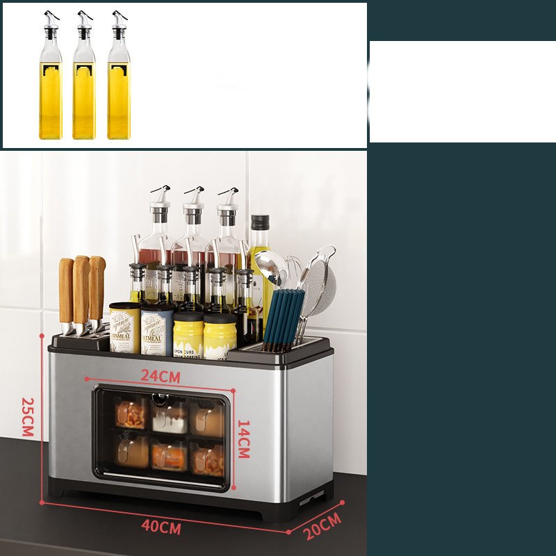 Stainless Steel Kitchen Condiment Storage Rack - Image 3