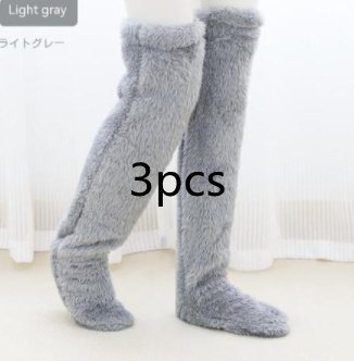 Over Knee High Fuzzy Long Socks Winter Warm Cold Leg Knee Joint Cold-proof Stockings Home Floor Sleeping Socks - Image 4