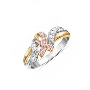 New Creative Ribbon Plated 18k Yellow Gold Diamond Rings Europe and America Explosion Women's Engagement Rings