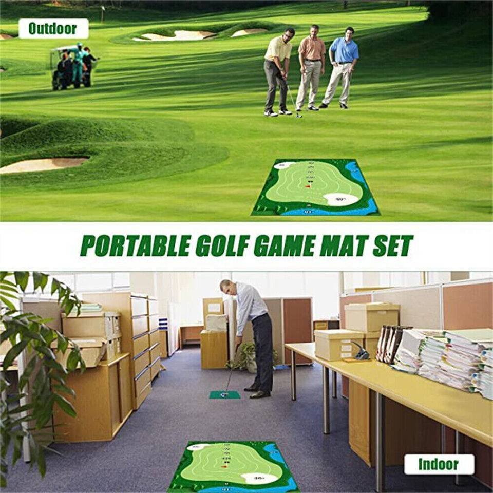 The Indoor Casual Golf Mat Game Set Stick Chipping Cage Games With 16 Grip Balls - Image 6