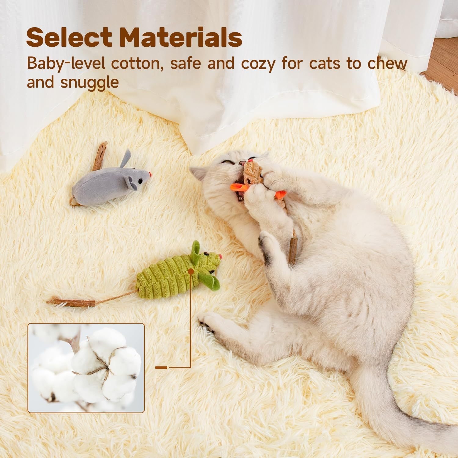 Potaroma Cat Toys Squeak Mice Interactive Catnip Silvervine Animals Toys For Indoor Kittens Cat Nip Chirping Toy Cat Chew Exercise Toy For All Breeds And Species - Image 5