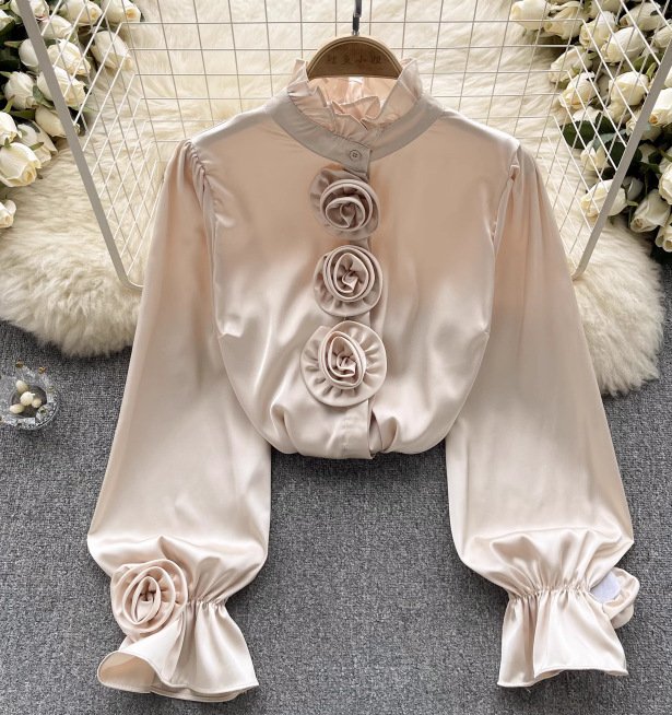 Flower Long Sleeve Casual Shirt Spring New Loose Slimming - Image 9